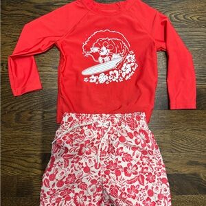 GAP Kids Red Surfing Rash Guard Set